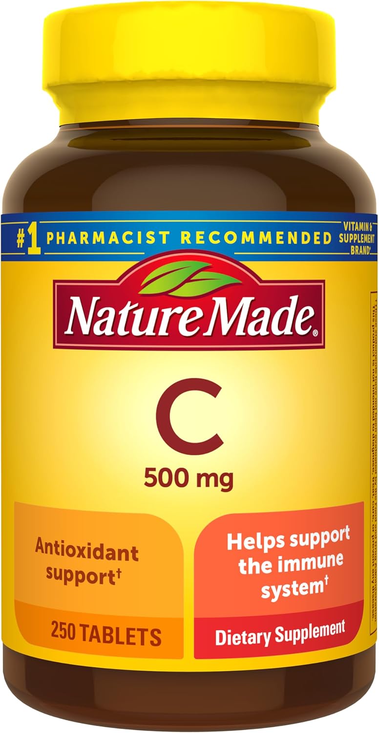 Nature Made Vitamin C 500 mg Caplets with Rose Hips, 130 Count (Pack of 3)