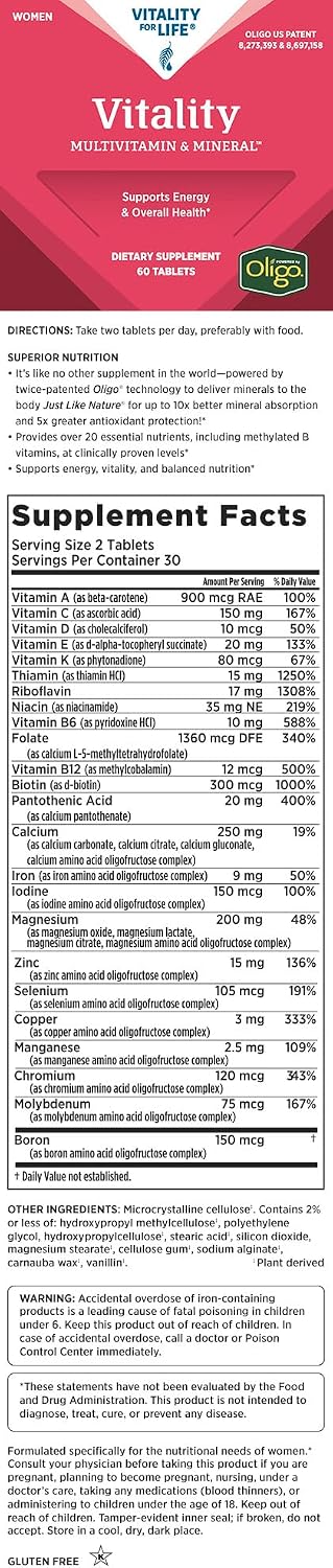 Melaleuca Women's Multivitamin & Mineral Supplement with Oligo Technology (60 Tablets) – Supports Energy and Overall Health