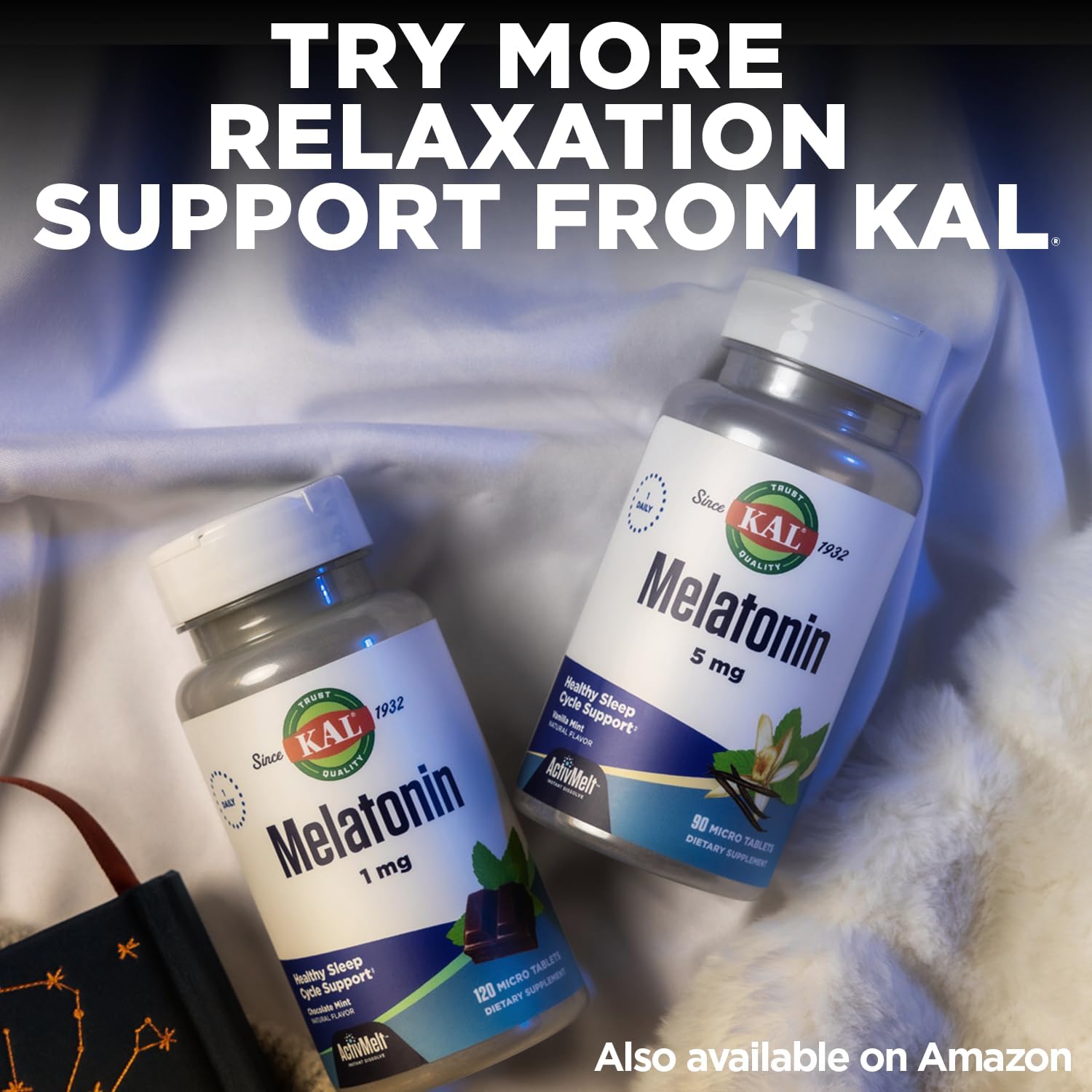KAL Melatonin 3 mg Rapid-Dissolve Sleep Aid with Vitamin B6