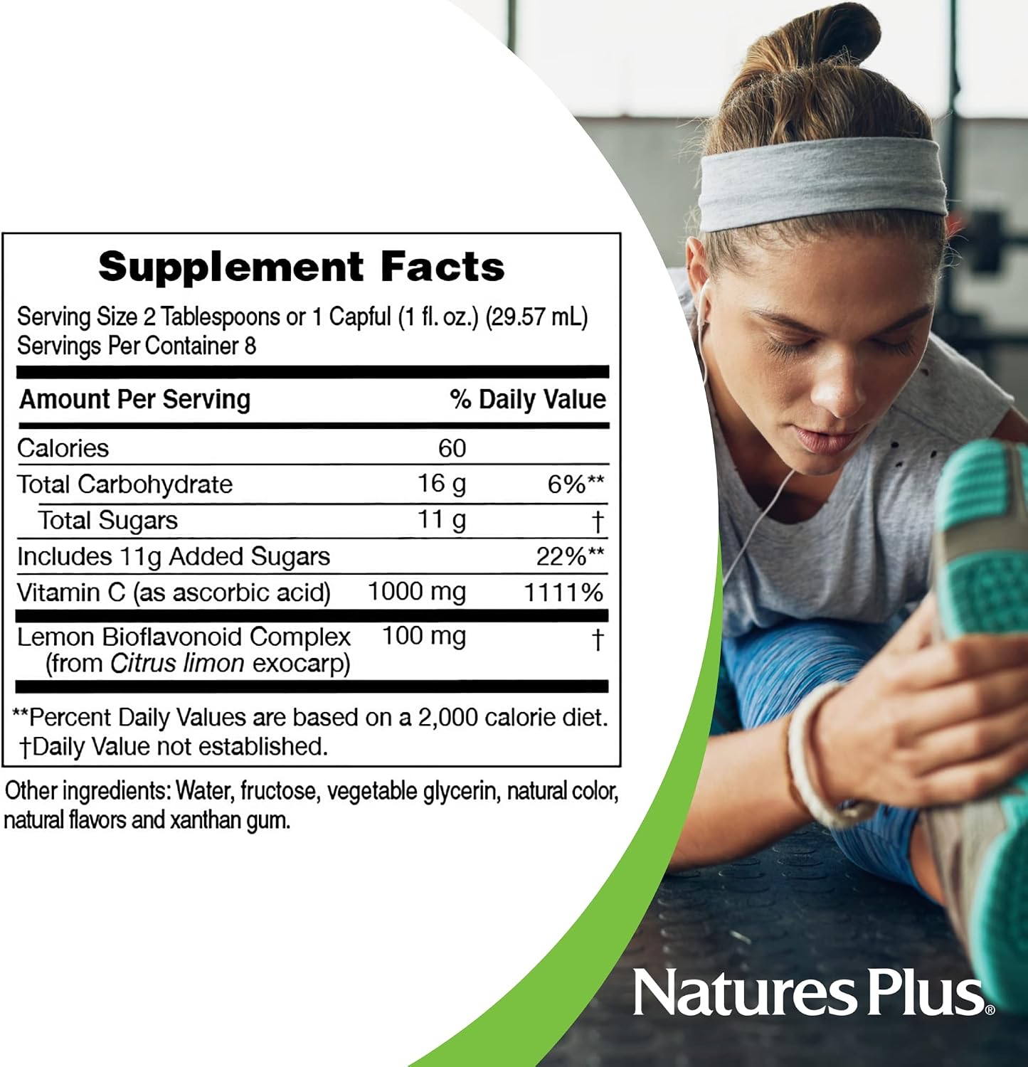 NaturesPlus Liquid Vitamin C – 1000 mg with Lemon Bioflavonoids, 240 mL