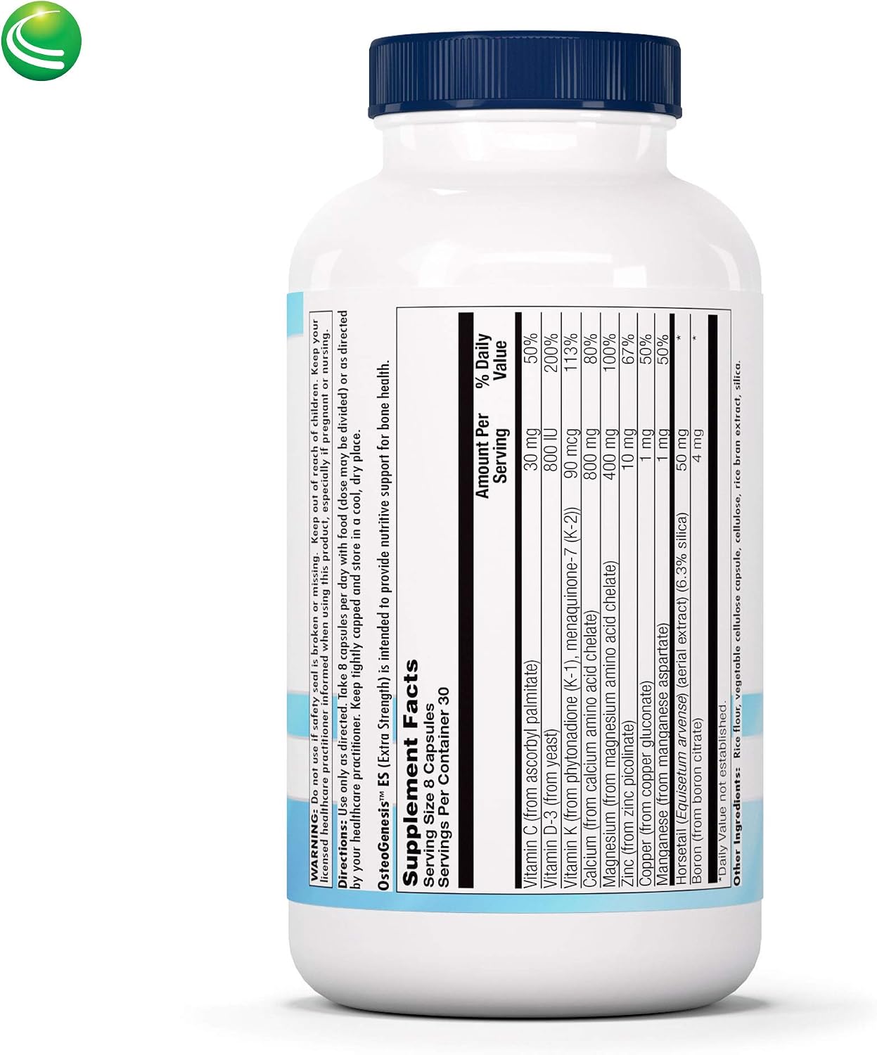 Nutra BioGenesis Osteogenesis - Bone Health Supplement with Vitamin D3, K2, Calcium, Magnesium, Zinc, Boron & Silica - 240 Veggie Capsules