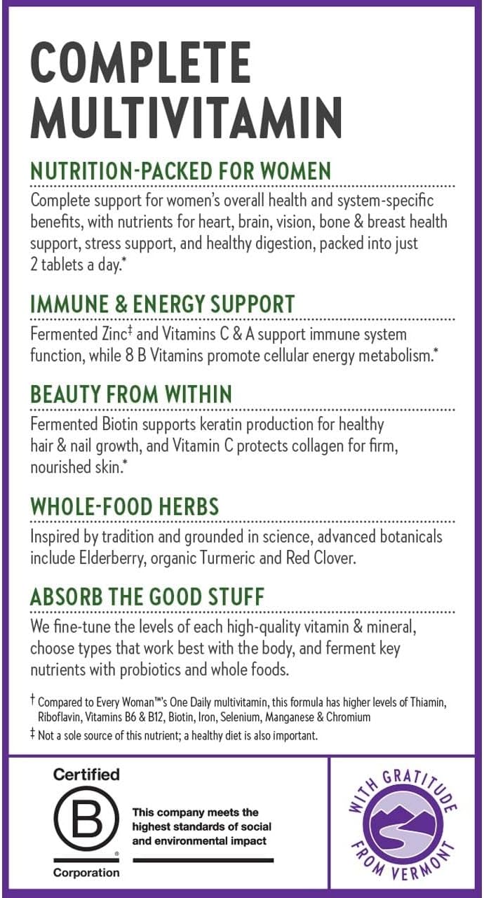 New Chapter Women's Multivitamin Advanced Formula – Fermented Whole-Food Nutrients with Iron & Vitamin D3, 72 Count