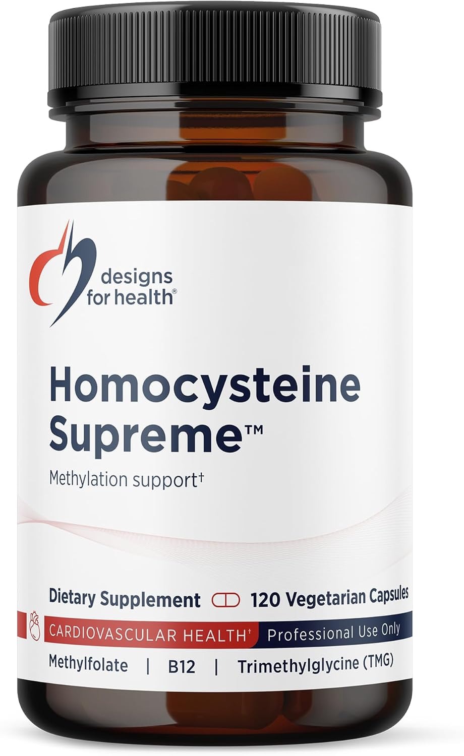 Designs for Health Homocysteine Supreme – Methylated B Vitamin Complex with Folate, B12, TMG, and L-Serine (120 Capsules)