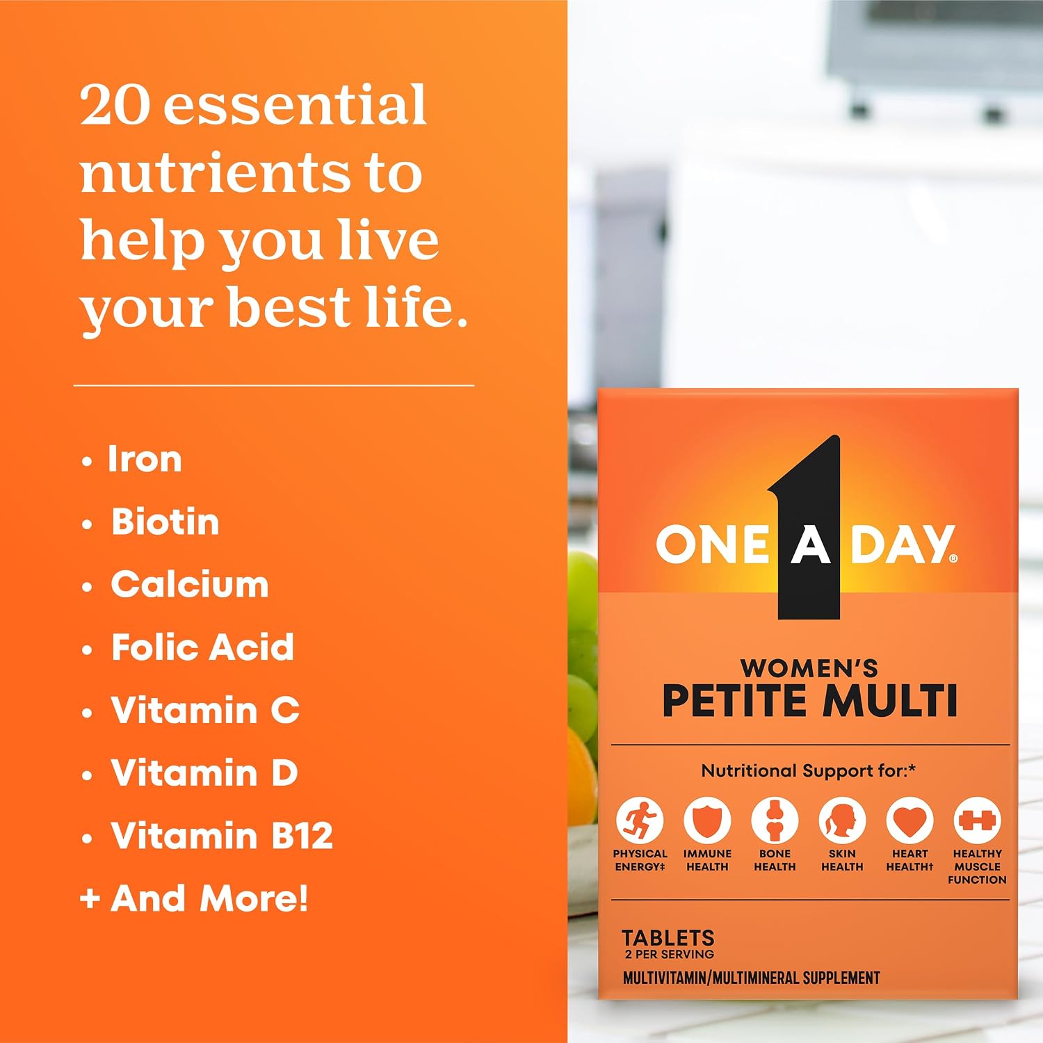 One A Day Women's Petites Multivitamin Tablets, 160 Count