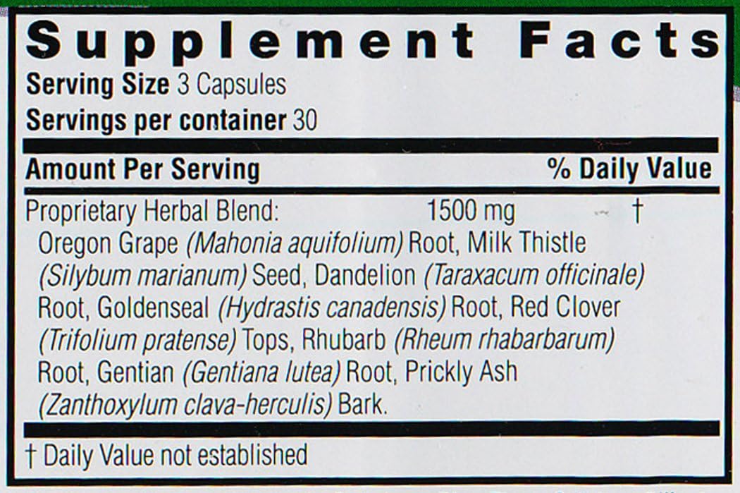 Nature's Answer Liver Support - Herbal Combination with Milk Thistle & Dandelion, 1500 mg, 90 Capsules