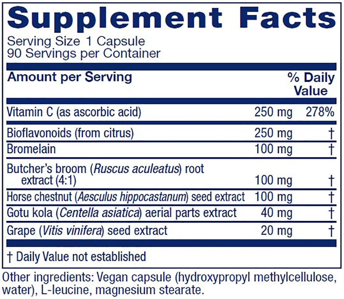 Vitanica VeinoBlend - Circulation Support for Vein & Capillary Health - Vegan - 90 Capsules