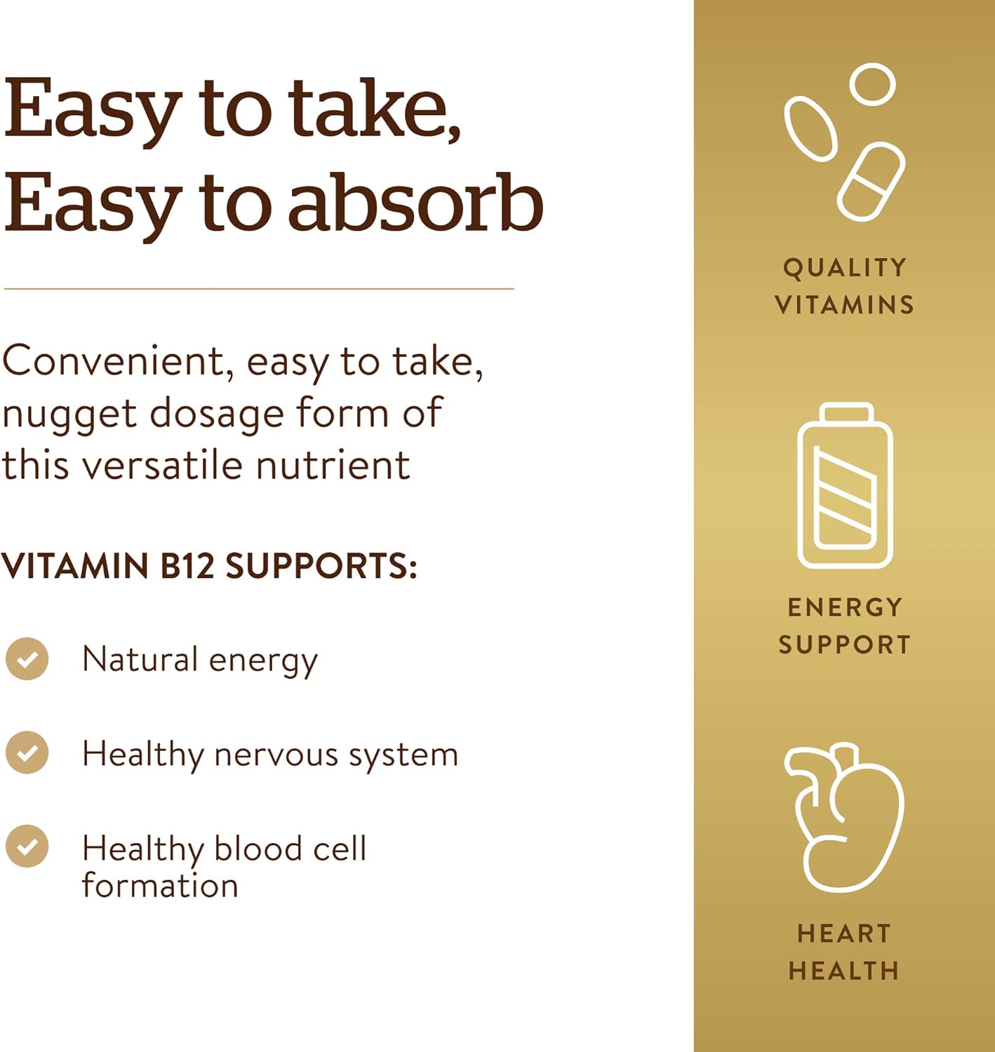 Solgar Vitamin B12 1000 mcg Sublingual Nuggets - 250 Count