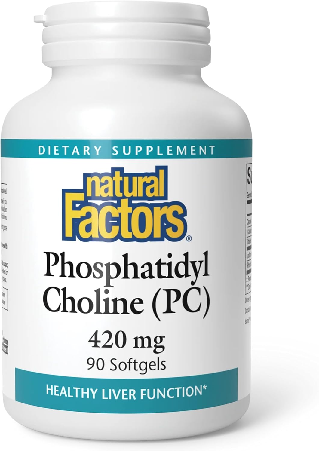 Natural Factors Phosphatidyl Choline 420 mg, 90 Soft Gels – Supports Healthy Liver Function
