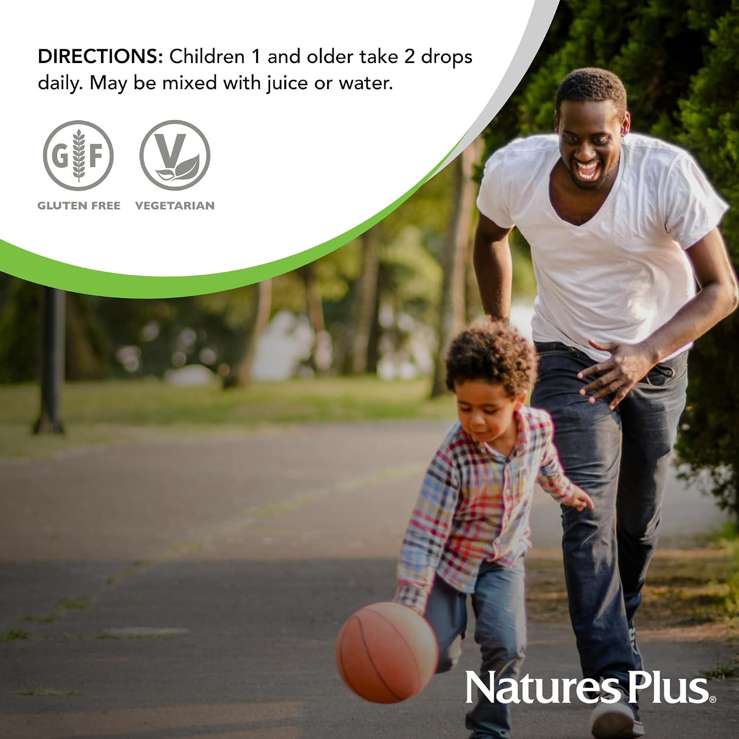 NaturesPlus Animal Parade Liquid Vitamin D3 Drops for Children – 400 IU, Orange Flavour, 10 mL – 365 Servings
