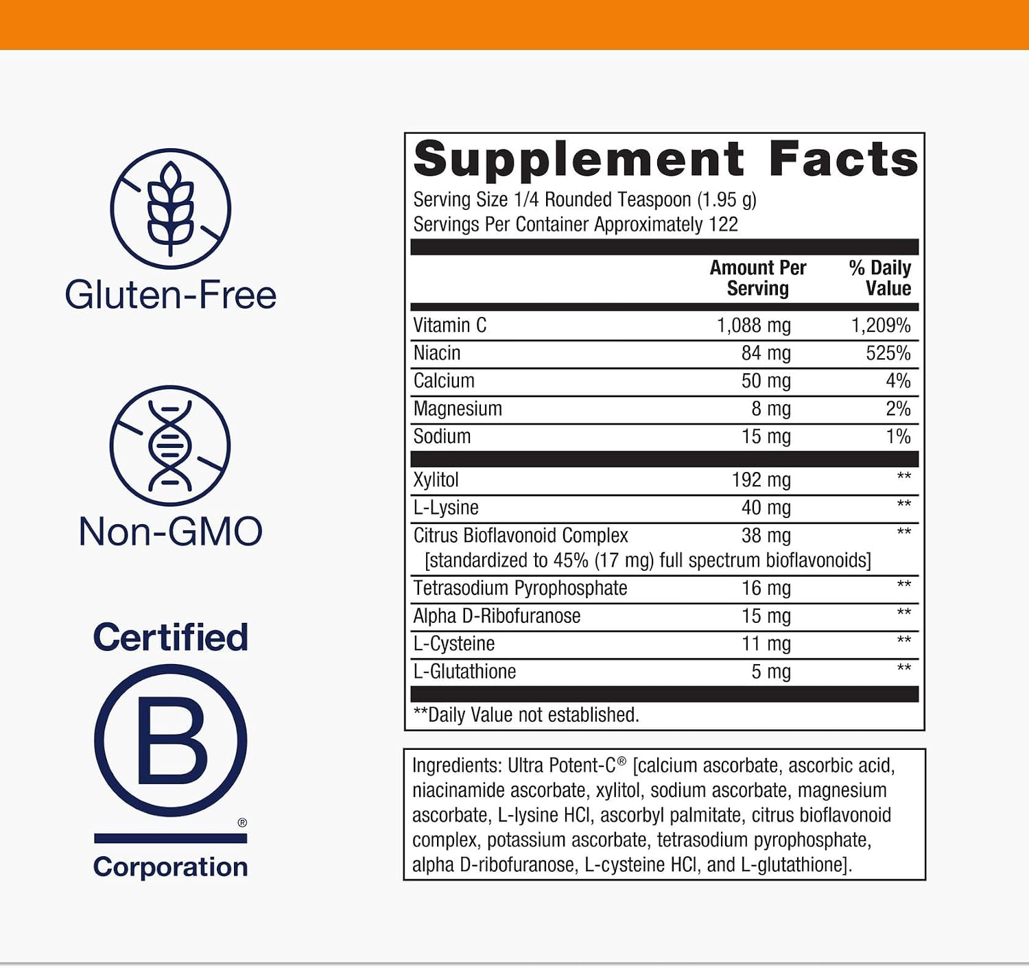 Metagenics Ultra Potent-C Vitamin C Powder, 238 g