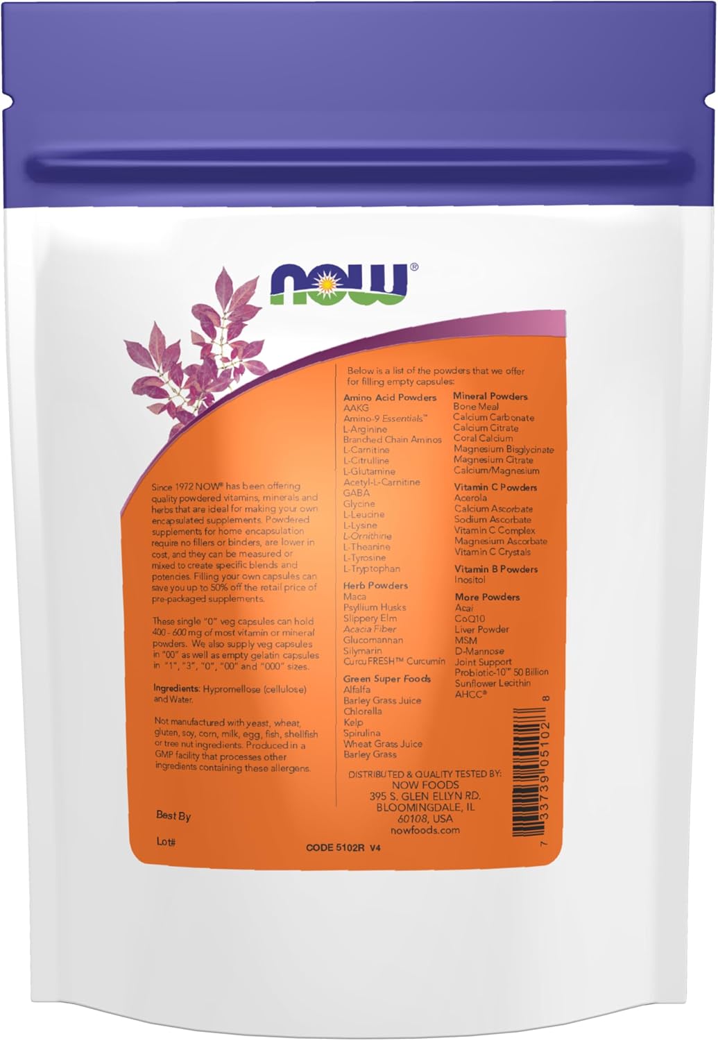NOW Foods Empty Vegetarian Capsules, Size 0, 300 Count