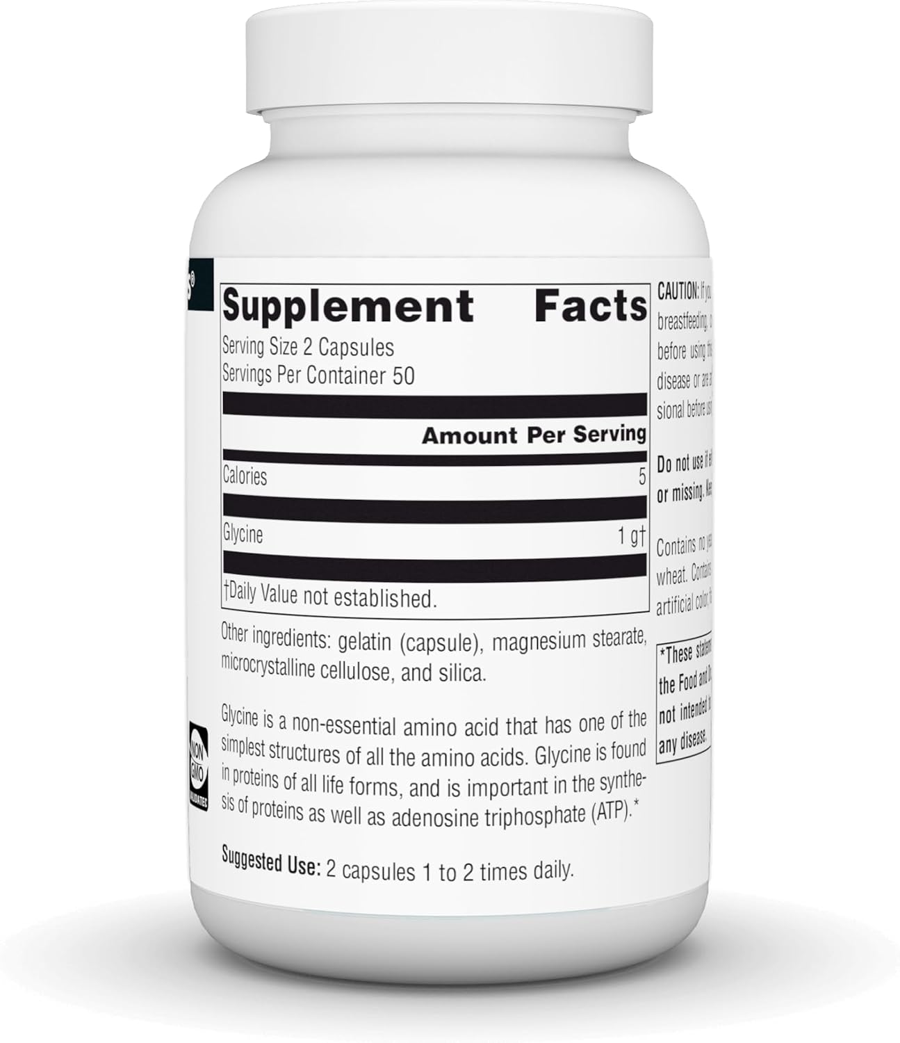 Source Naturals Glycine, 500 mg, 100 Capsules
