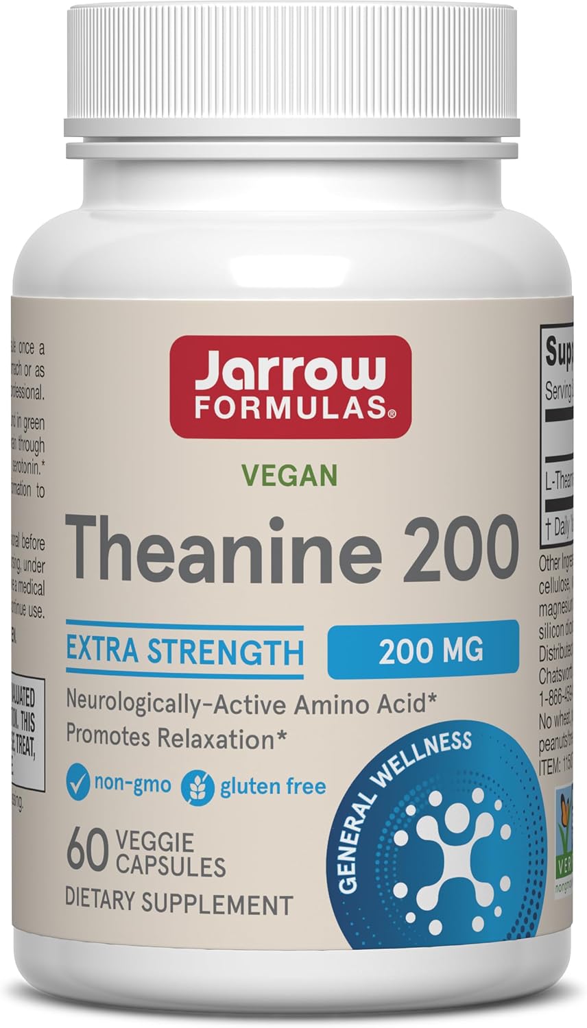 Jarrow Formulas Extra Strength L-Theanine 200 mg - 60 Veggie Capsules