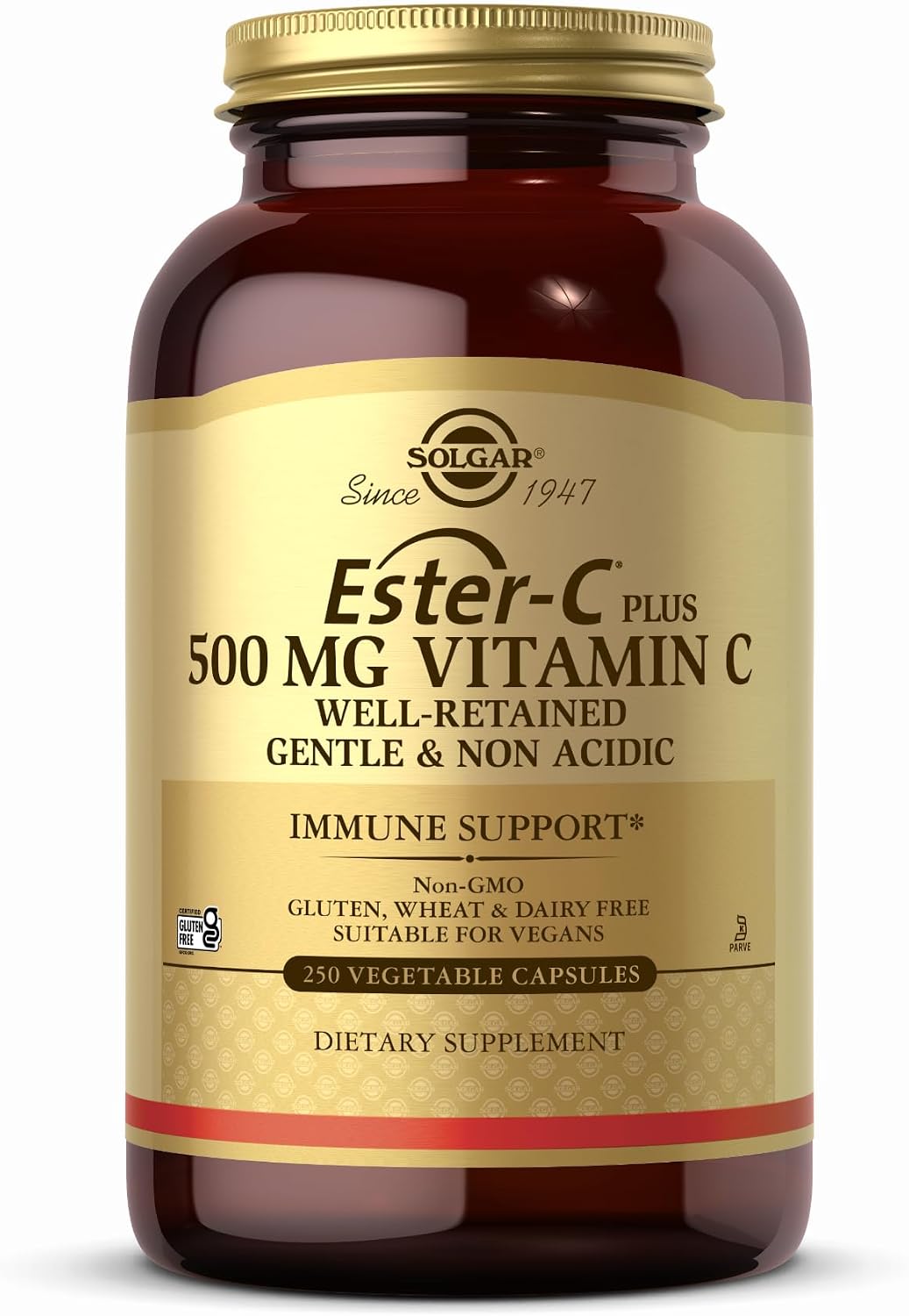 Solgar Ester-C Plus 500 mg Vitamin C – Gentle Non-Acidic – 50 Vegetable Capsules