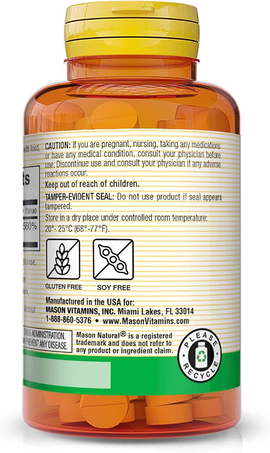 MASON NATURAL Vitamin C 500 mg, 100 Tablets