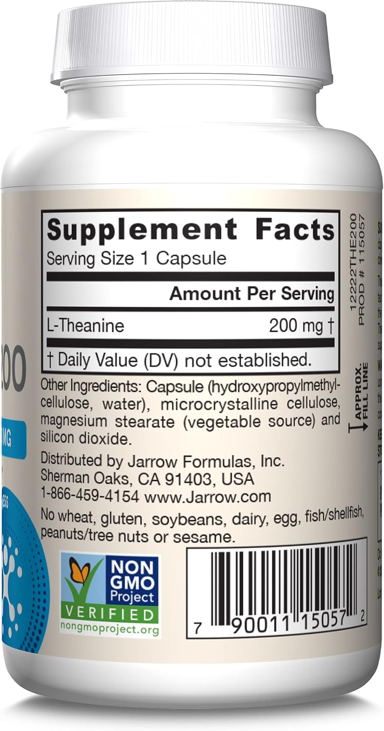 Jarrow Formulas Extra Strength L-Theanine 200 mg - 60 Veggie Capsules