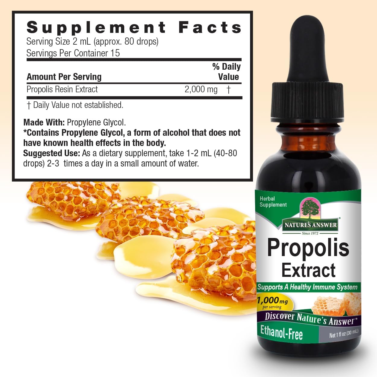 Nature's Answer Alcohol-Free Propolis Resin, 30 mL