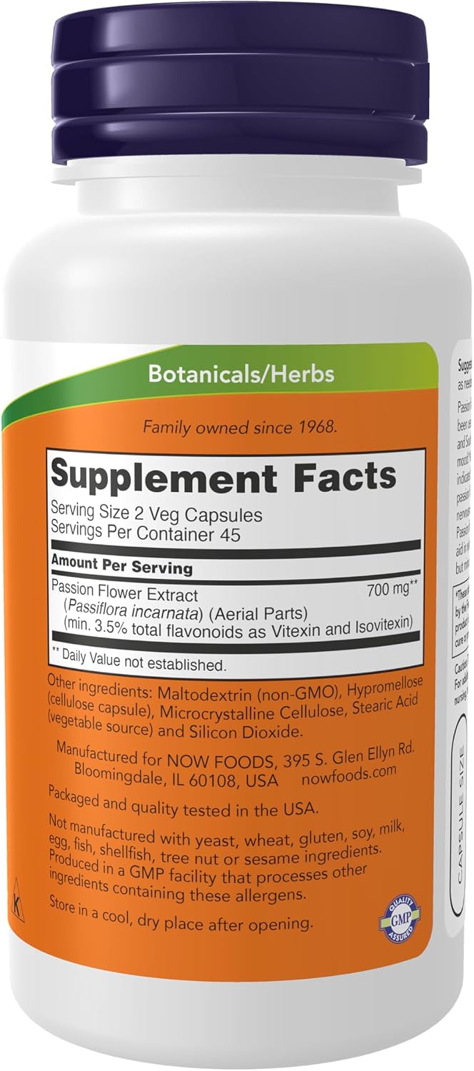 NOW Foods Passion Flower 350 mg - 90 Veg Capsules