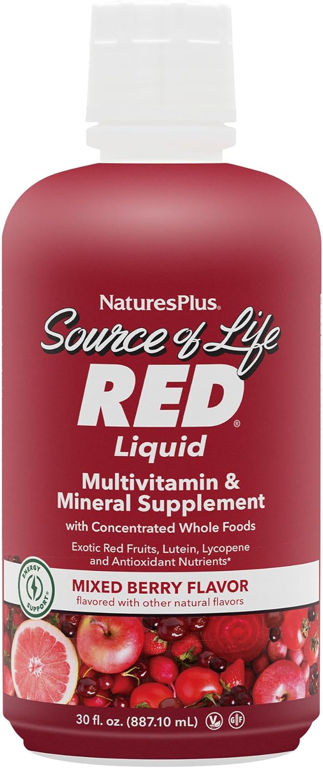 NaturesPlus Source of Life RED Liquid Multivitamin - 887 mL