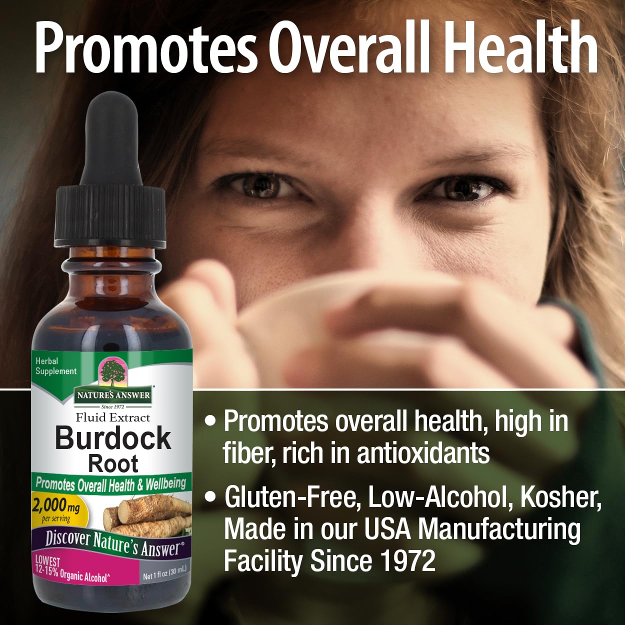 Nature's Answer Burdock Root with Organic Alcohol Extract, 1 fl oz (30 mL)