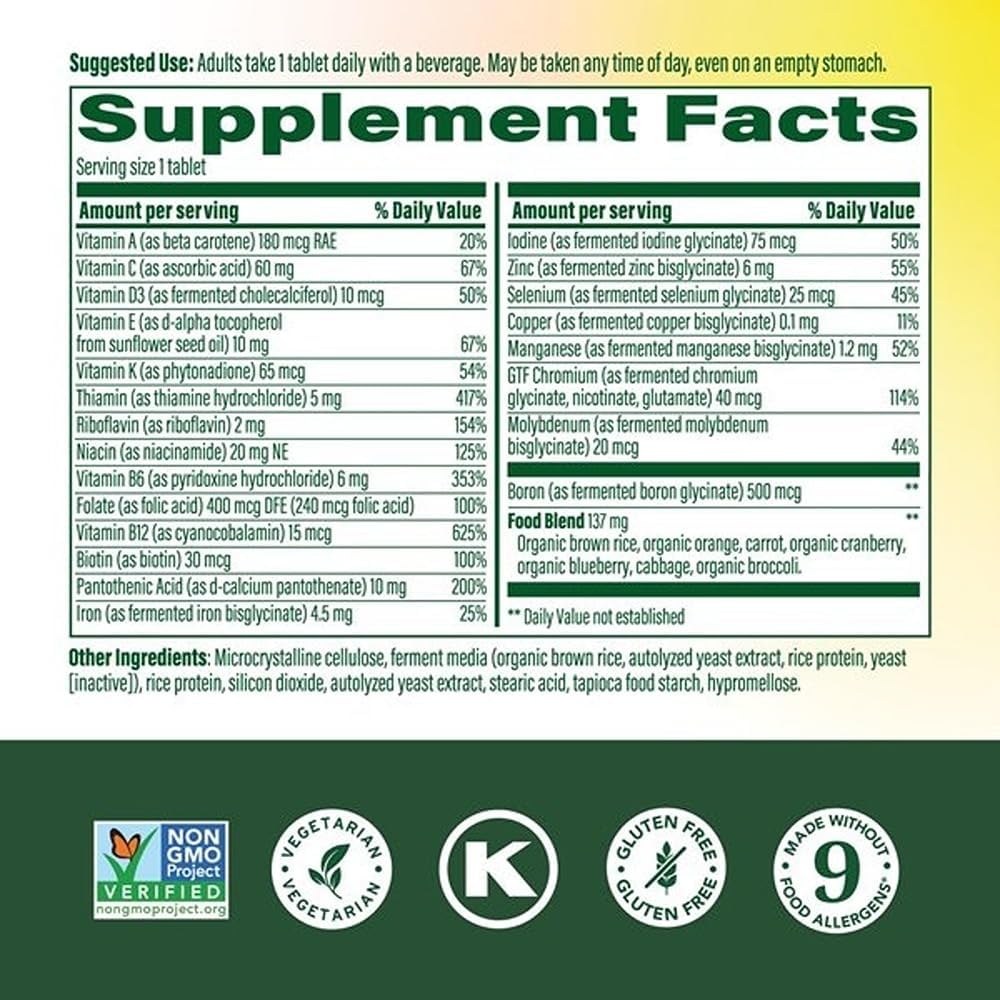 MegaFood One Daily Multivitamin for Women and Men with Real Food - 90 Tablets
