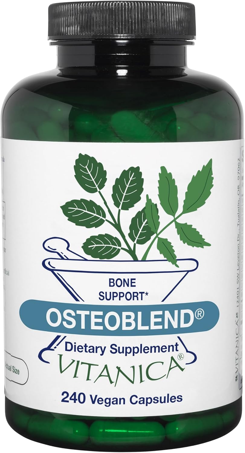 Vitanica OsteoBlend Bone Support - Vegan Bone Health Supplement, 240 Capsules