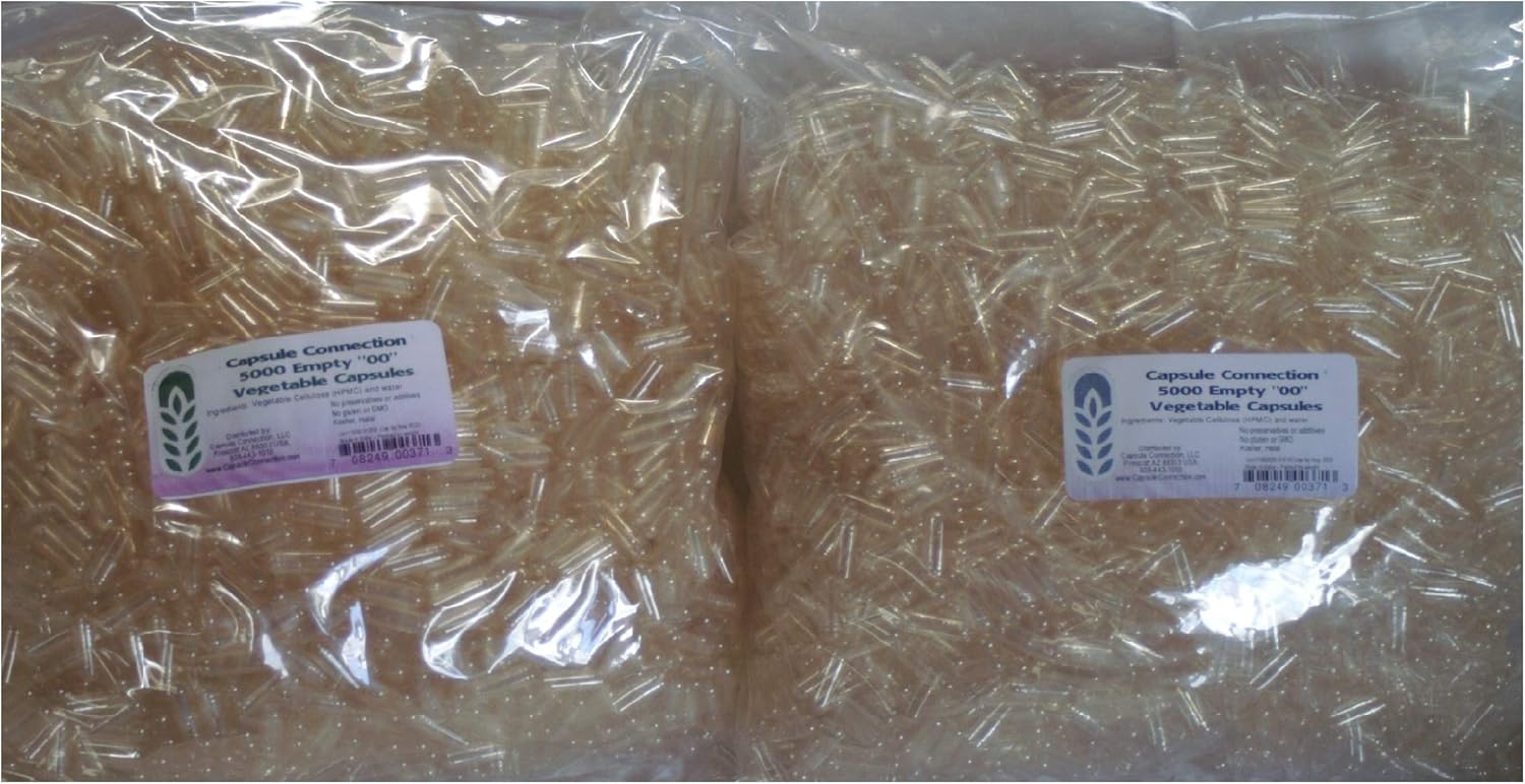 Capsule Connection 10,000 Bulk Wholesale 00 Empty Vegetable Capsules, Vegan
