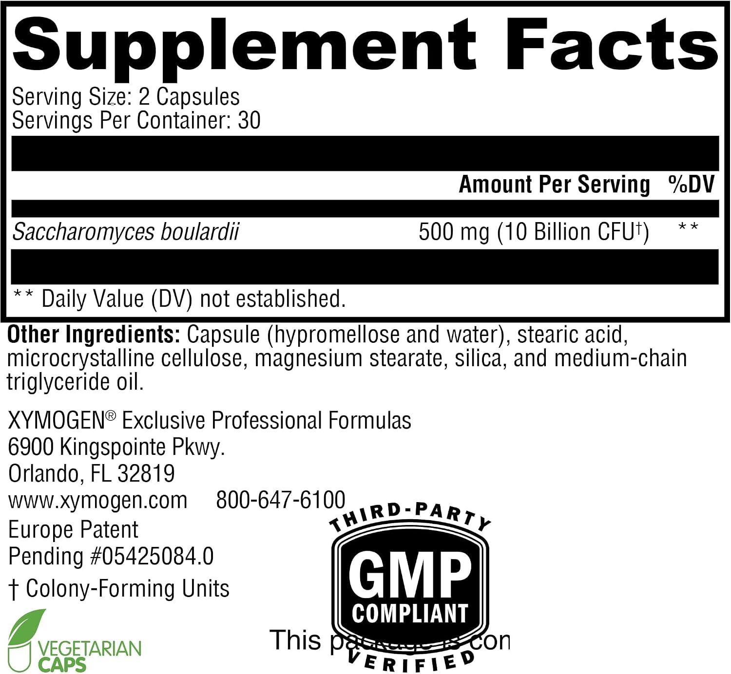 XYMOGEN Saccharomycin 10B – Gut Flora & Digestive Immune Support – 60 Capsules