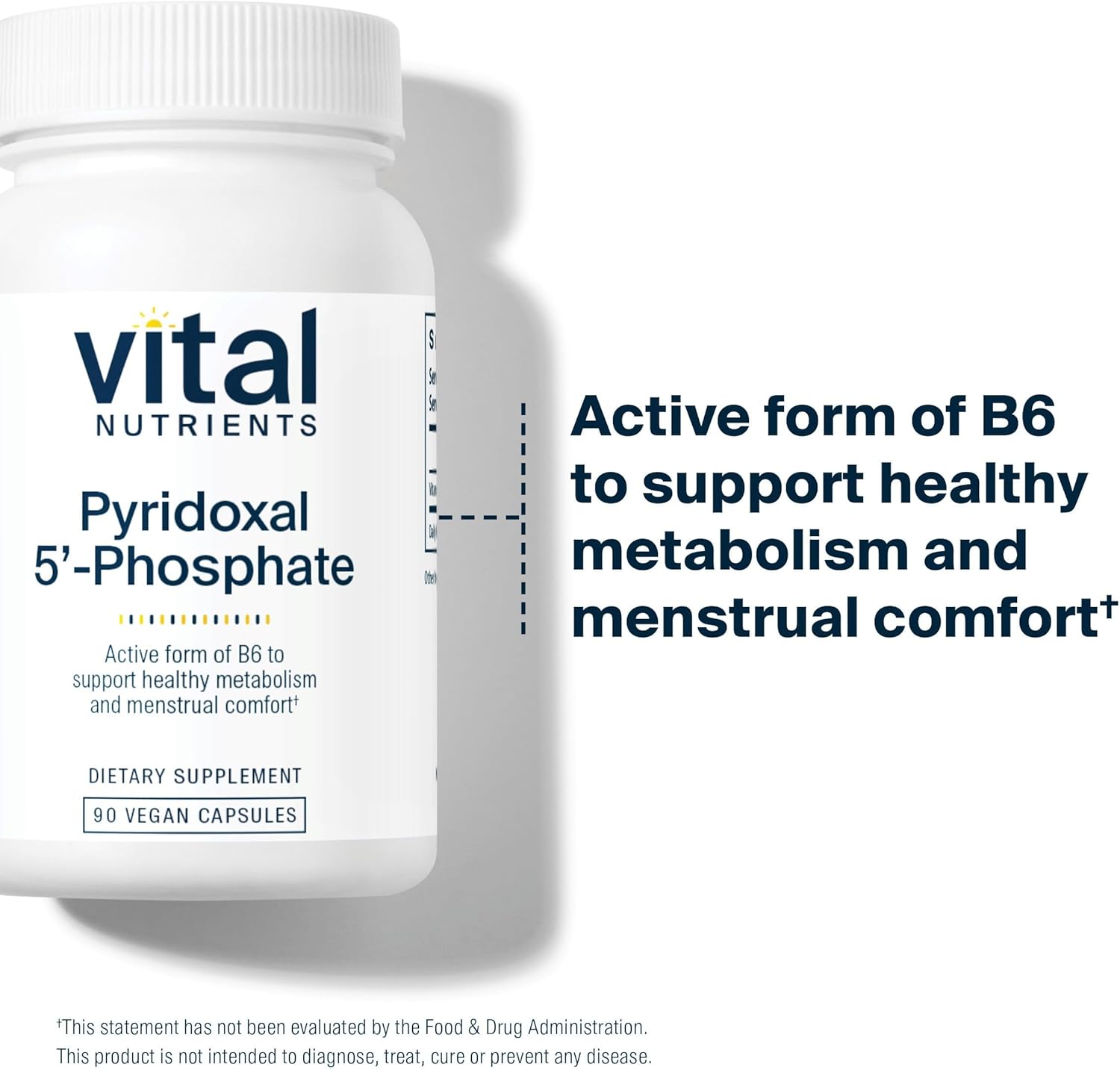 Vital Nutrients Pyridoxal-5-Phosphate - Activated Vitamin B6 - 90 Capsules