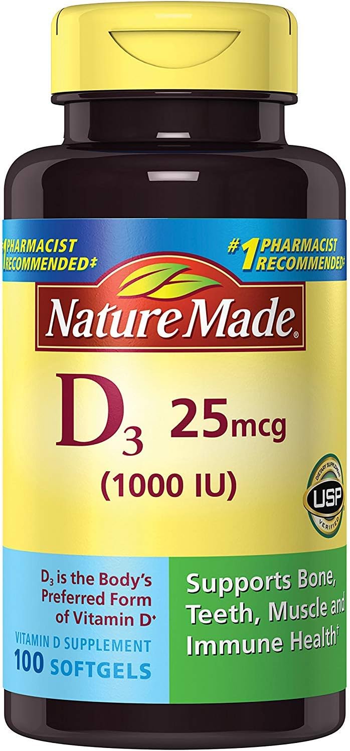 Nature Made Vitamin D3 1000 IU (25 mcg) - 300 Softgels