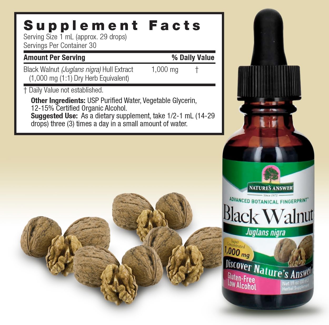 Nature's Answer Black Walnut Extract with Organic Alcohol, 30 mL