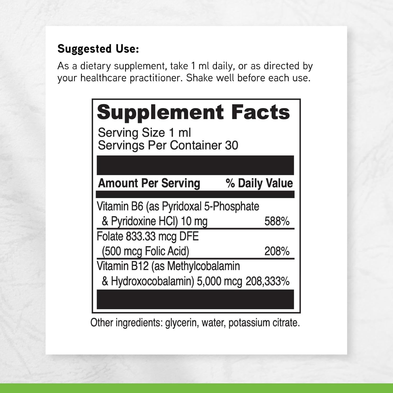 DAVINCI Labs B-12 MC Liquid - 5000 mcg Vitamin B12 with B6 and Folate, 30 ml