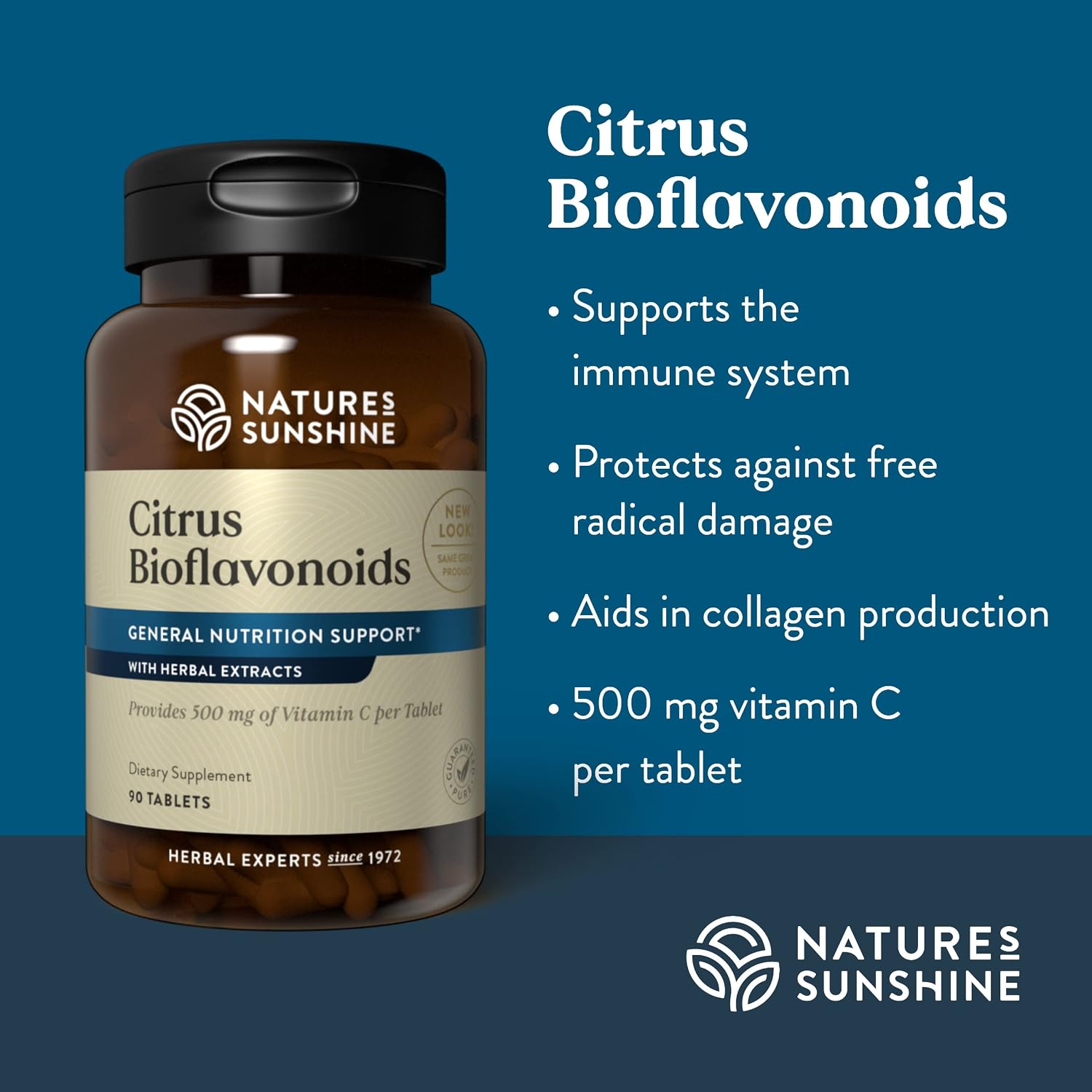 Nature's Sunshine Vitamin C with Citrus Bioflavonoids, 500 mg, 90 Tablets