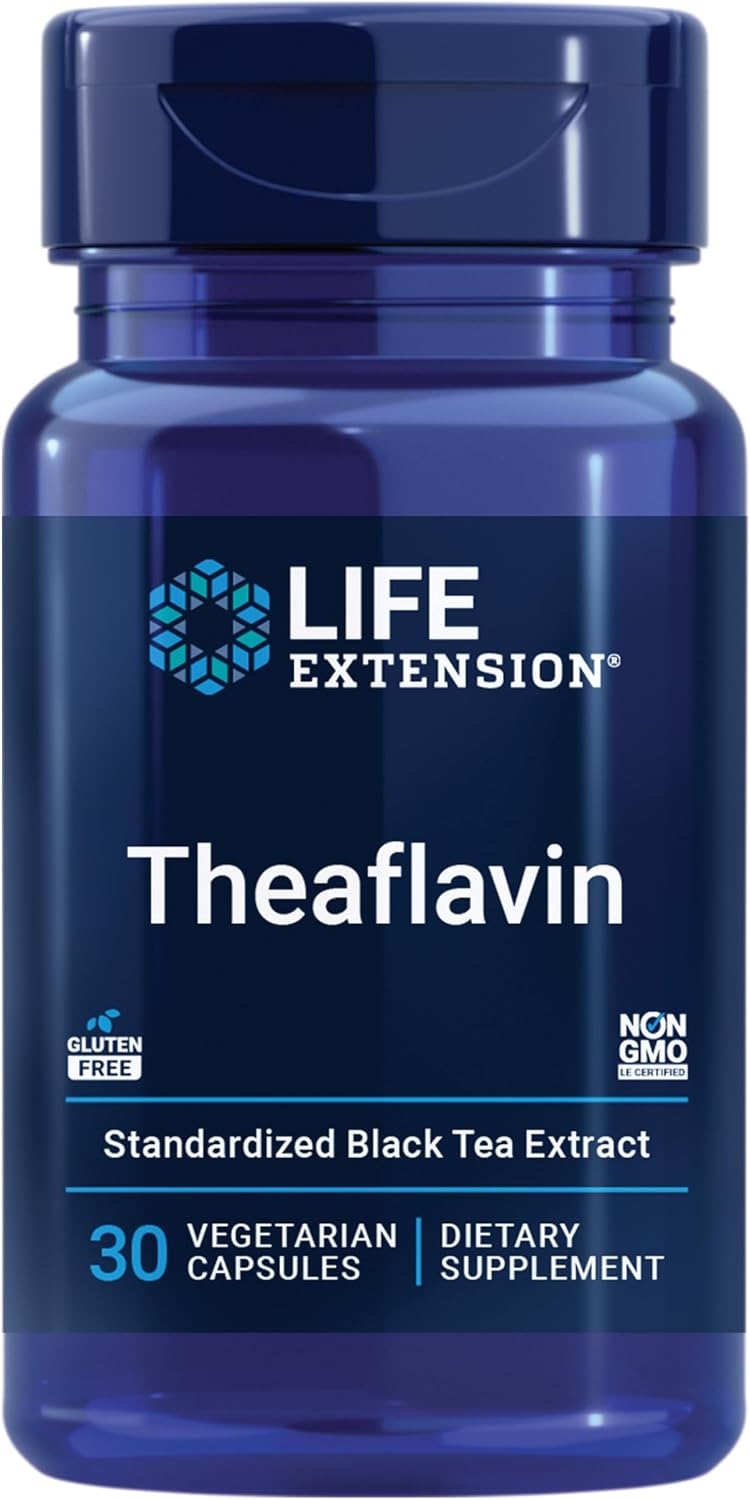 Life Extension Theaflavin Standardized Extract – Tea Leaf Flavonoids for Arterial Health Support – 30 Capsules