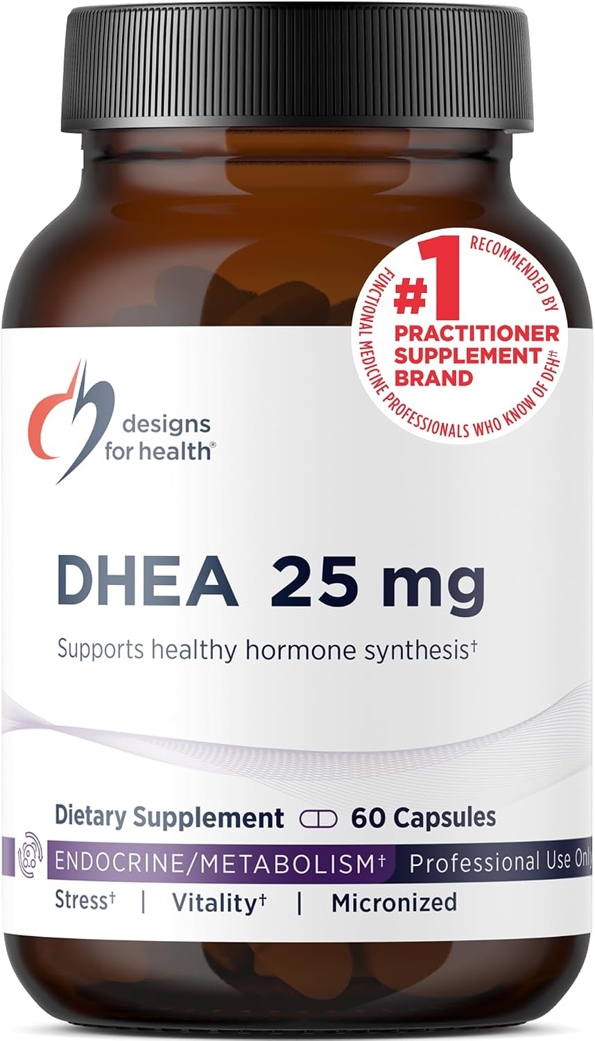 Designs for Health DHEA 25mg Supplement – 60 Capsules