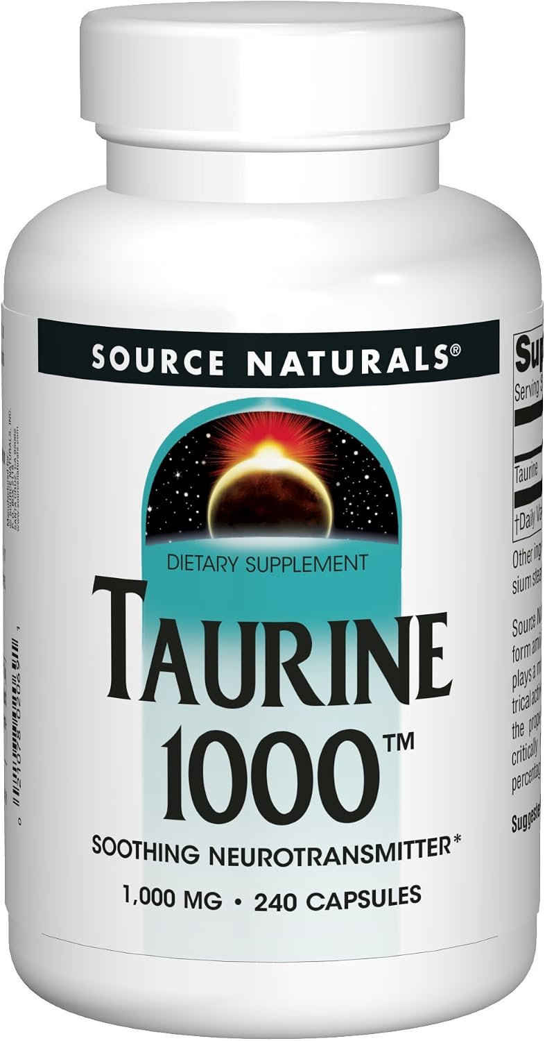 Source Naturals Taurine 1000 mg – Calming Neurotransmitter Support, 240 Capsules