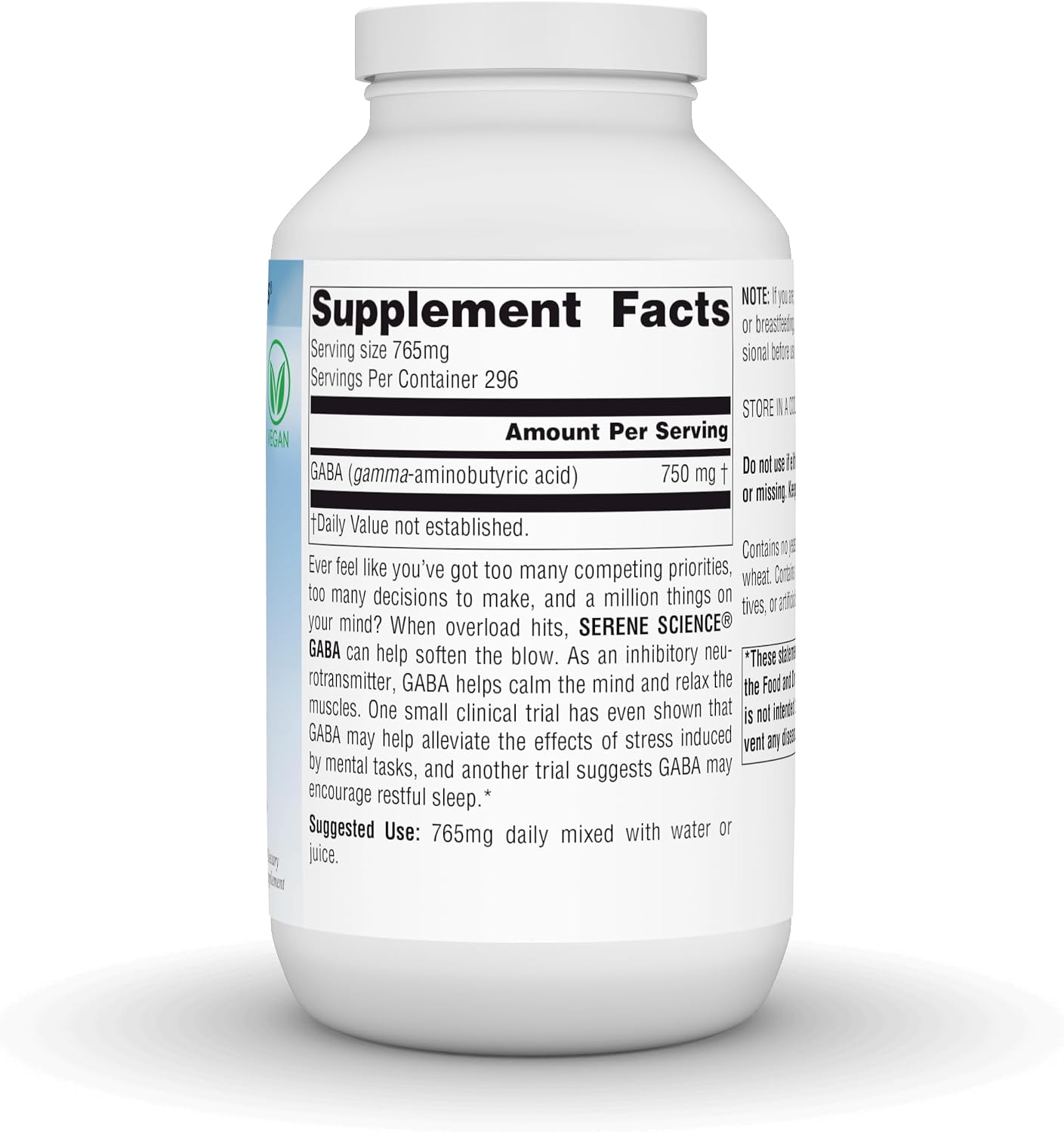 Source Naturals Serene Science GABA – Calm Mind – 750 mg – 227 g Powder