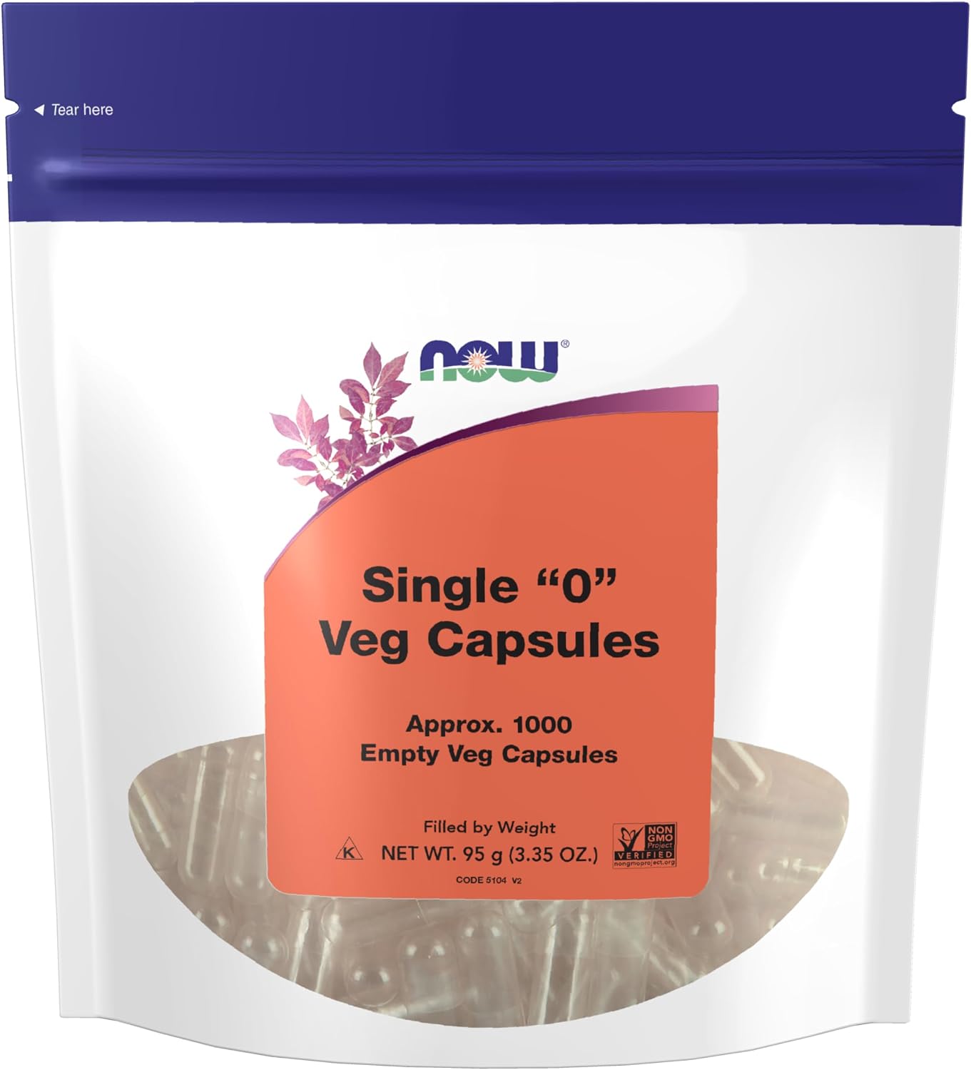 NOW Foods Empty Vegetarian Capsules, Size 0, 300 Count