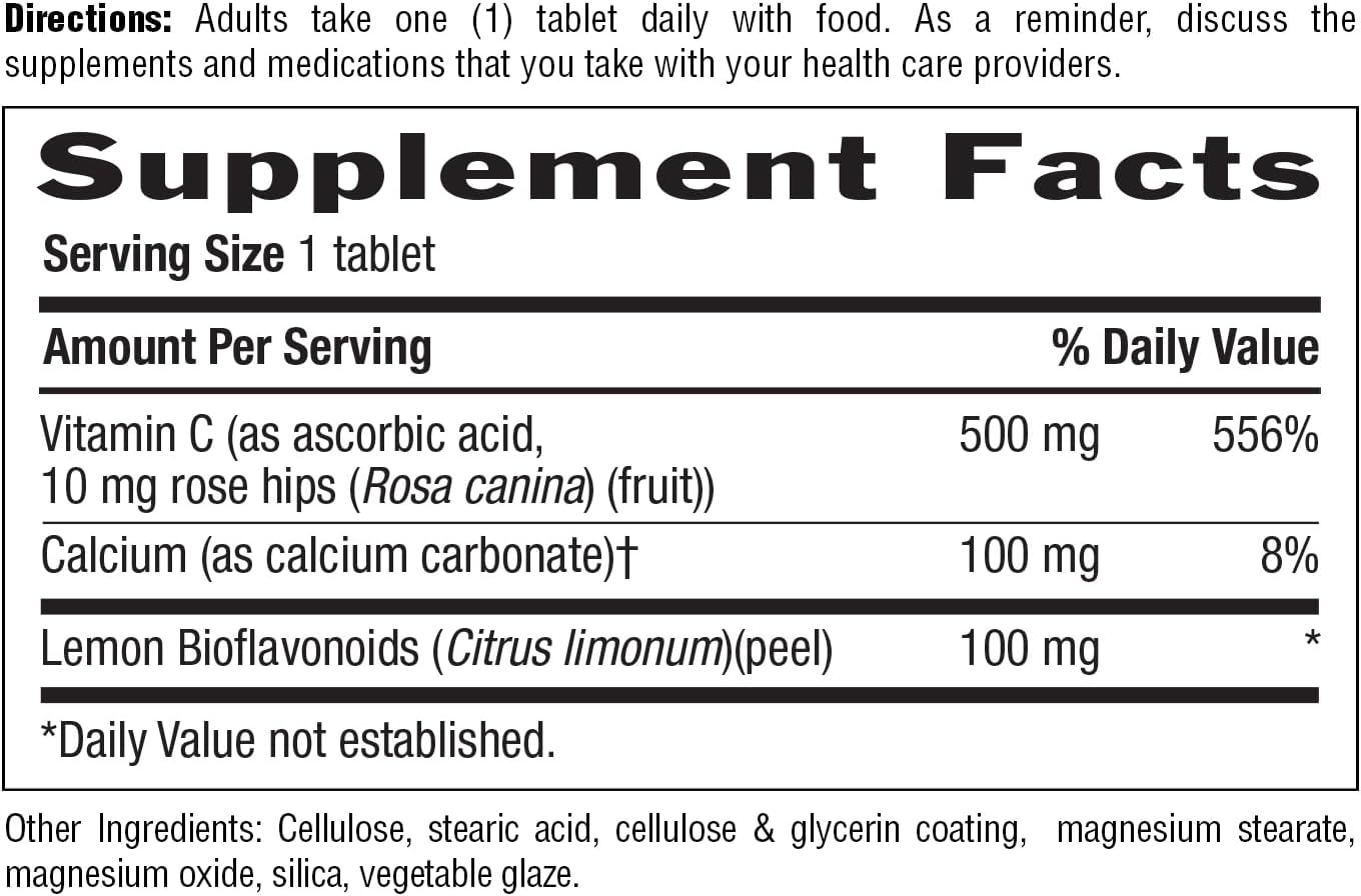 Country Life Vitamin C Buffered with Bioflavonoids - 500 mg - 250 Tablets - Gluten-Free & Vegan