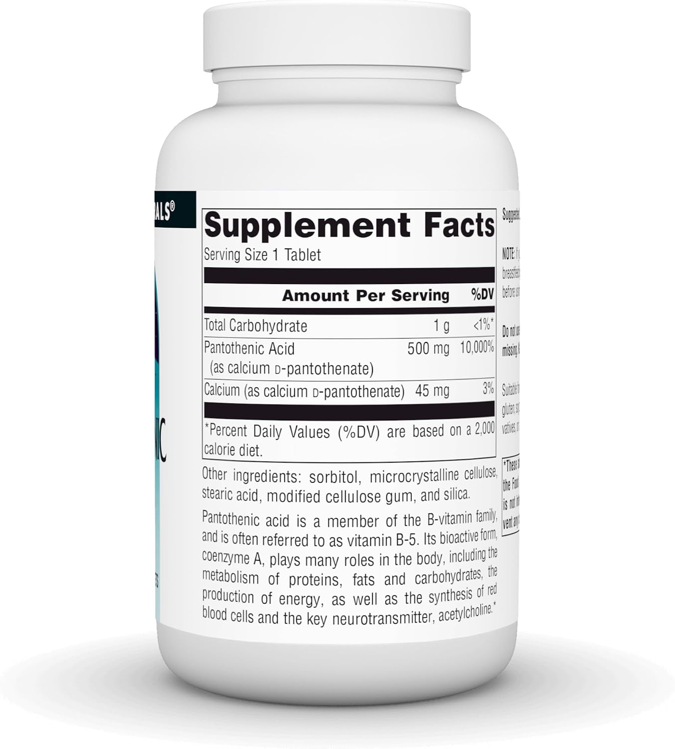 Source Naturals Pantothenic Acid (Vitamin B5) – 500 mg – 100 Tablets
