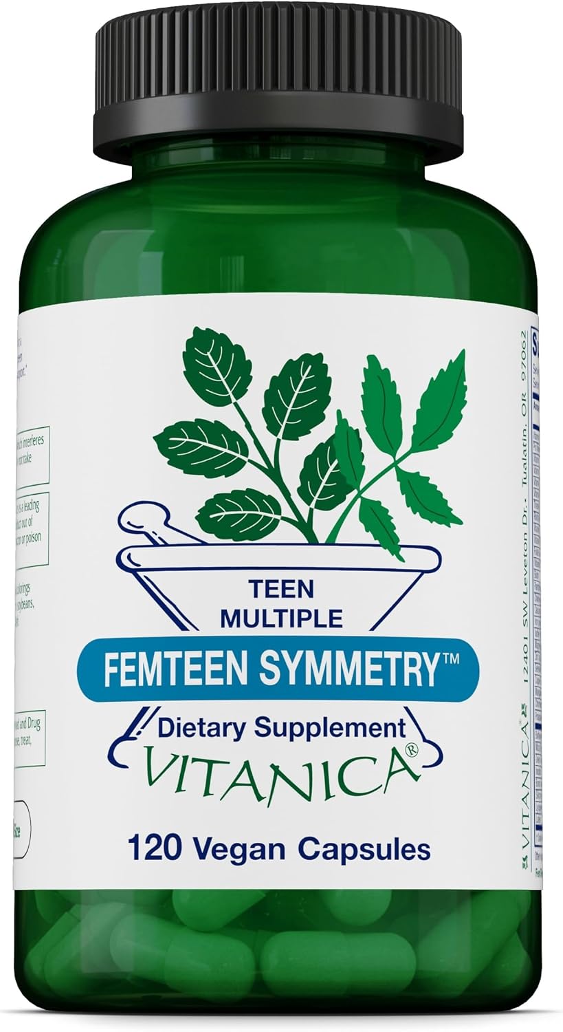 Vitanica FemTeen Symmetry, Teen Multivitamin, Vegan, 120 Capsules