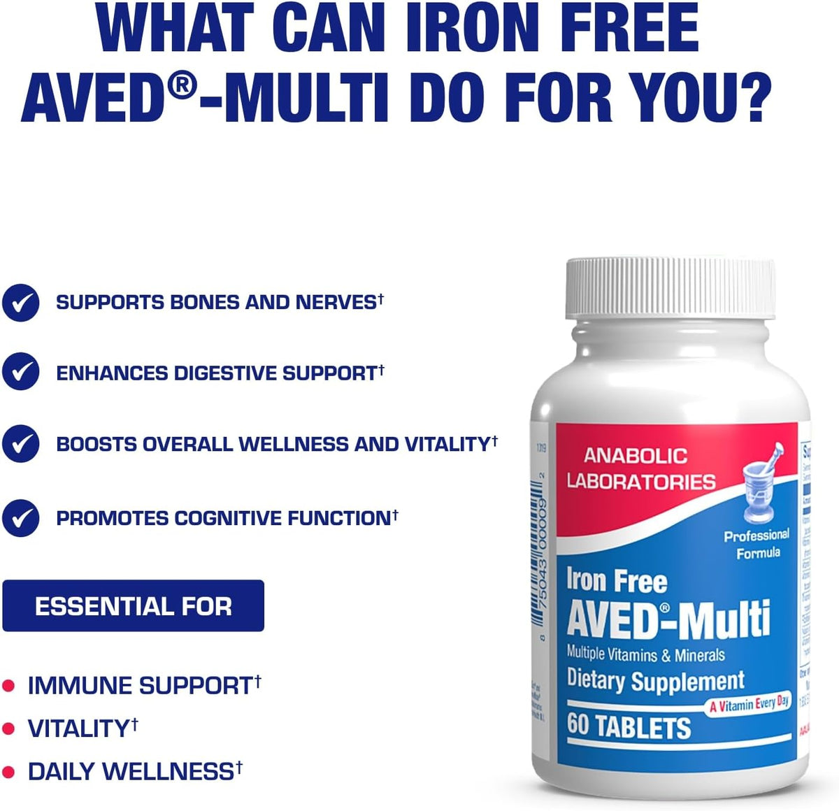 30-In-1 Adult Multivitamin without Iron - Antioxidant Rich Over 50 Multivitamin for Women and Men - görsel 5