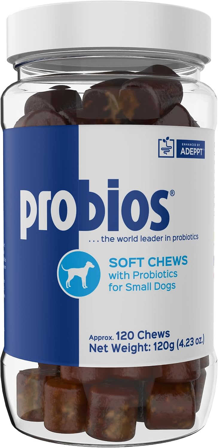 Probios for Dogs Soft Chews - Daily Probiotic Supplement for Gut Health, Digestion & Immune Support - Chicken Liver Flavour - 120 Chews