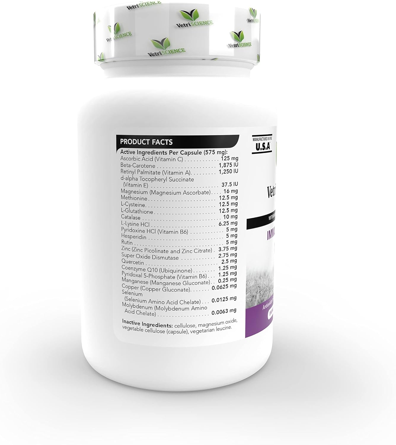 VetriScience Immunity Health Immune Plus Supplement for Medium and Large Breed Dogs – Easy-Open Capsules with Antioxidants, CoQ10, and Vitamins (60 Count)