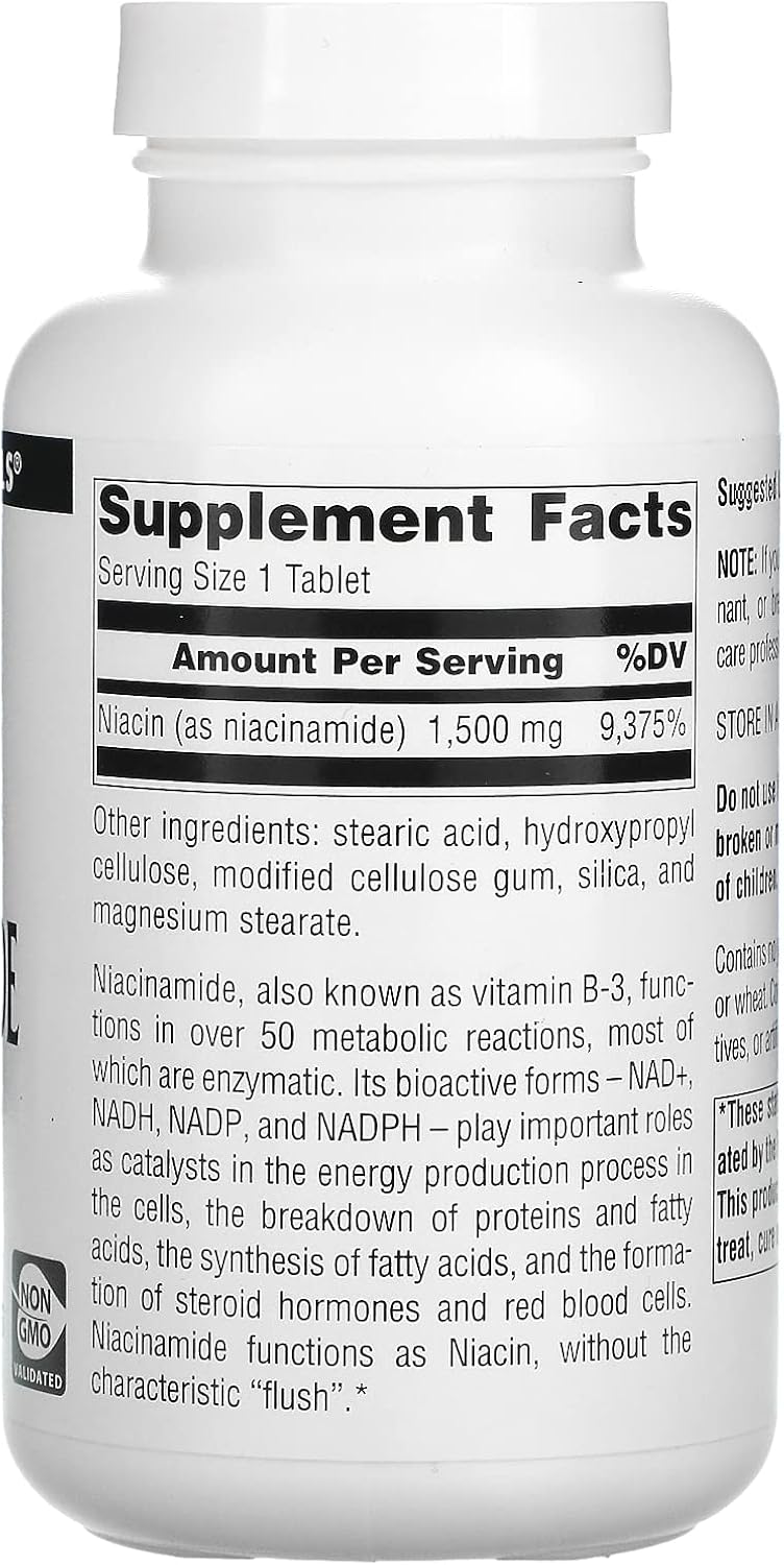 Source Naturals Niacinamide 1500 mg Vitamin B-3 Timed Release Energy Support – 100 Tablets