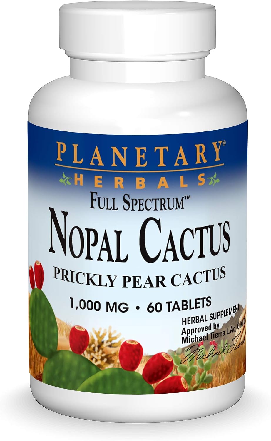 Planetary Herbals Full Spectrum Nopal Cactus 1000 mg Prickly Pear Cactus Antioxidant – 100 % Natural – 60 Tablets