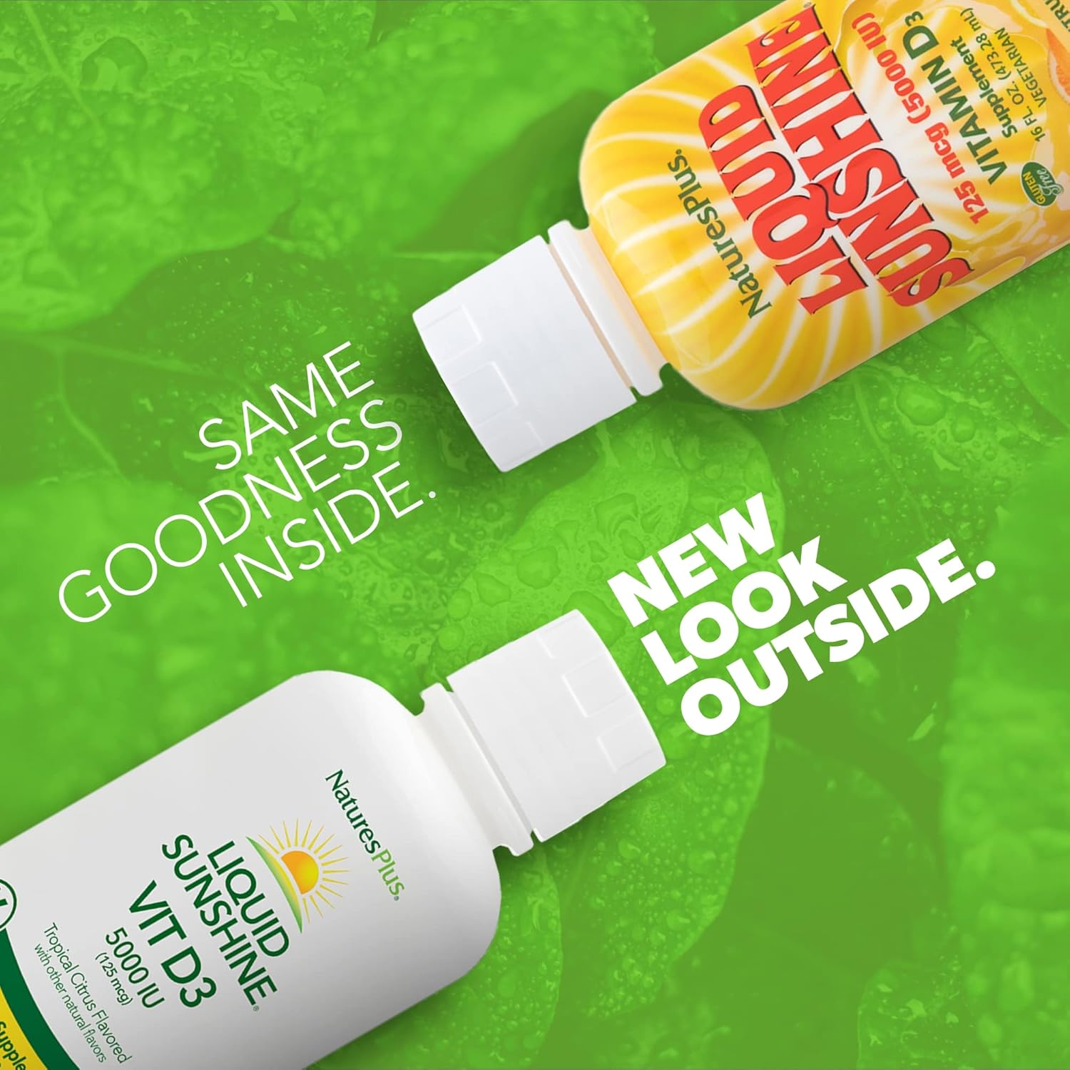 Nature's Plus Liquid Sunshine Vitamin D3 - Tropical Citrus - 5000 IU - 473 mL