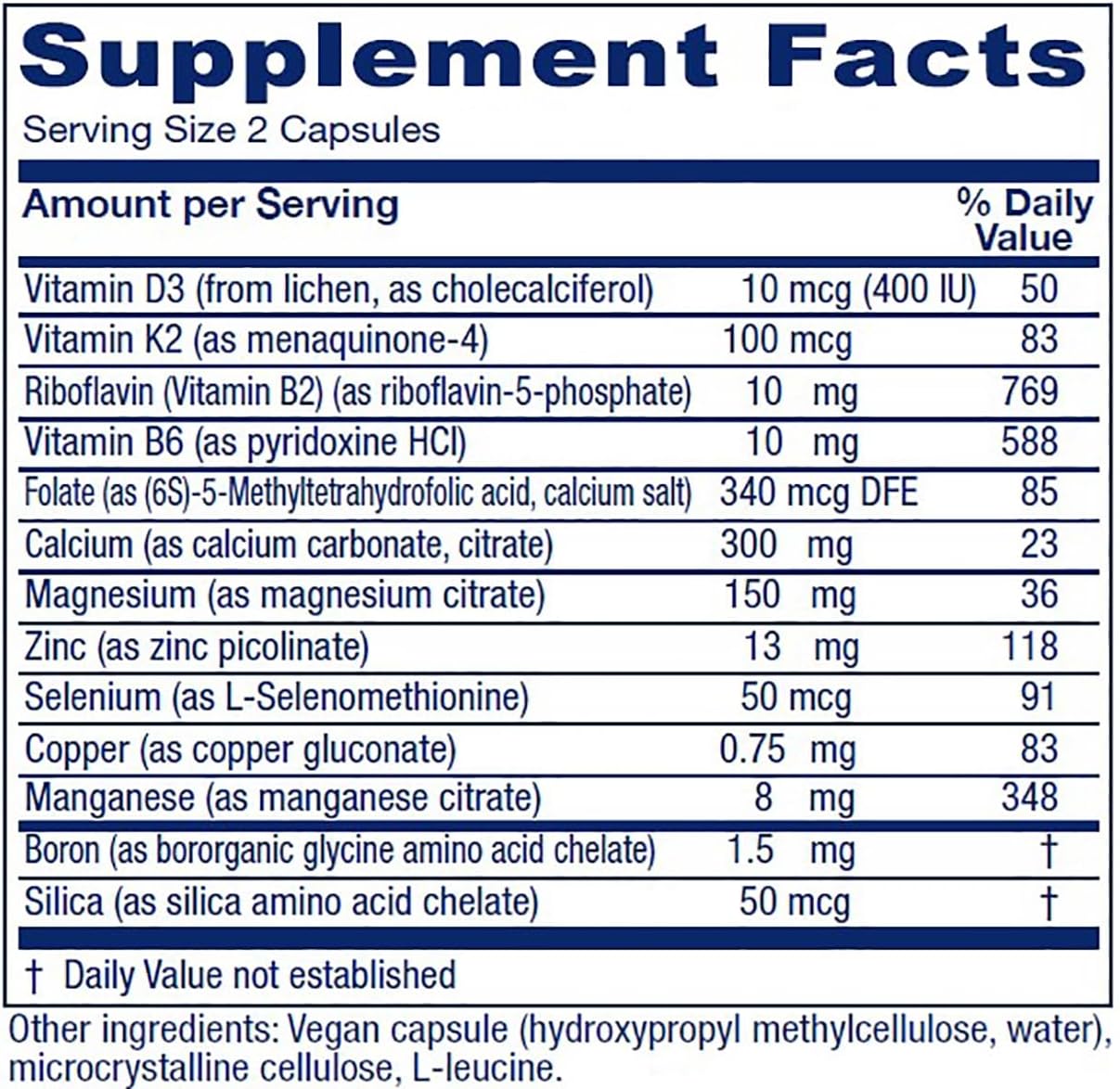 Vitanica OsteoBlend Bone Support - Vegan Bone Health Supplement, 240 Capsules