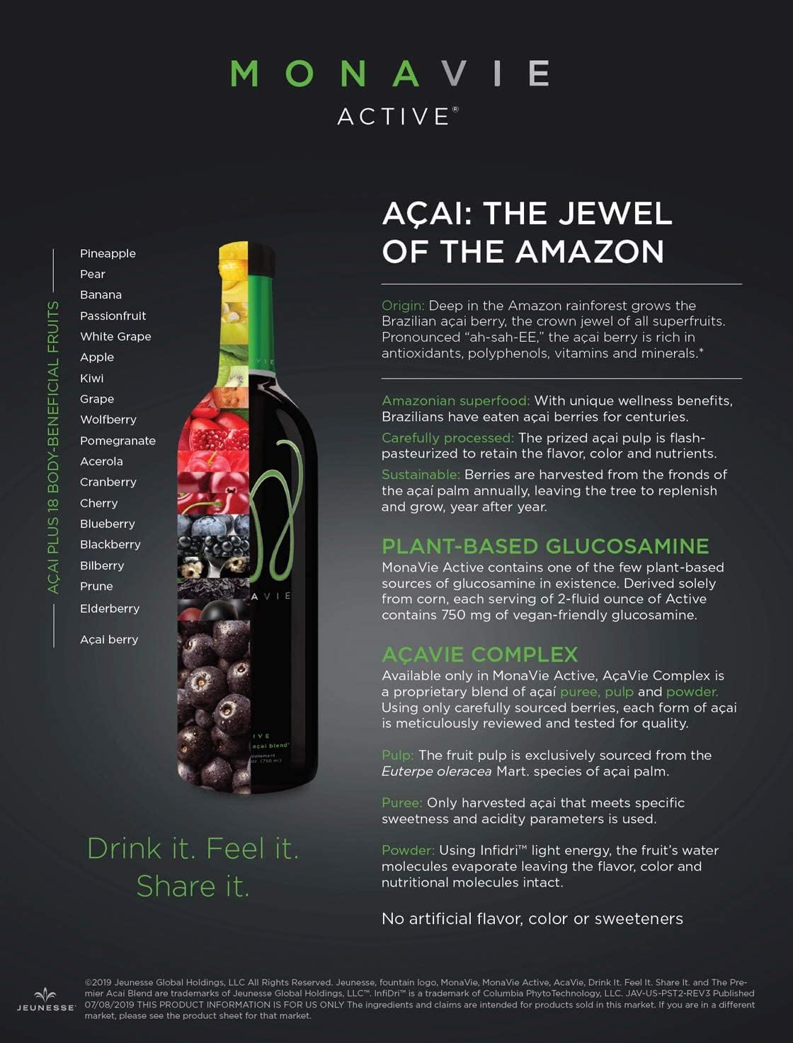 Monavie Active – 4 Bottles, 750 mL Each