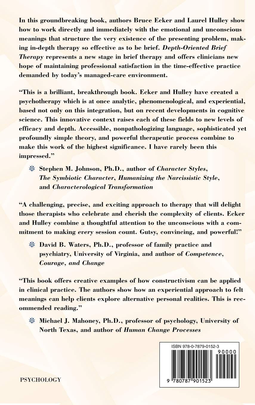 Depth Oriented Brief Therapy: How to Be Brief When You Were Trained to Be Deep and Vice Versa (Jossey-Bass Social and Behavioural Science Series)
